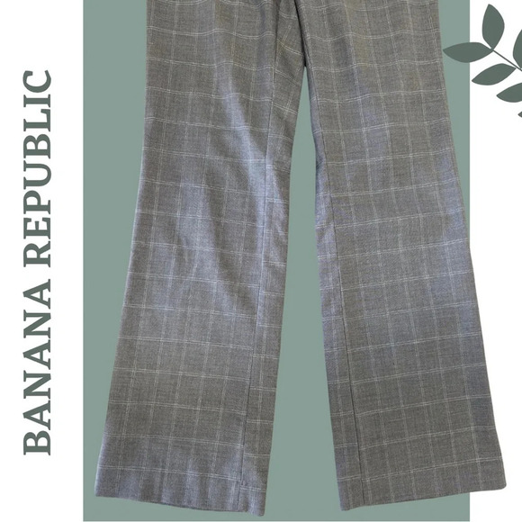 Banana Republic Martin Fit Check Trouser Grey Blue  Size 4 - Picture 5 of 7
